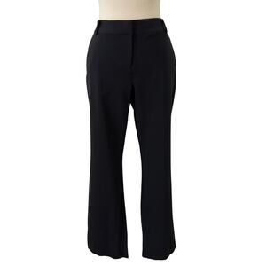 Eileen Fisher Mid-Rise Slacks Pants Wool-Blend Suiting Career Wear Black 8